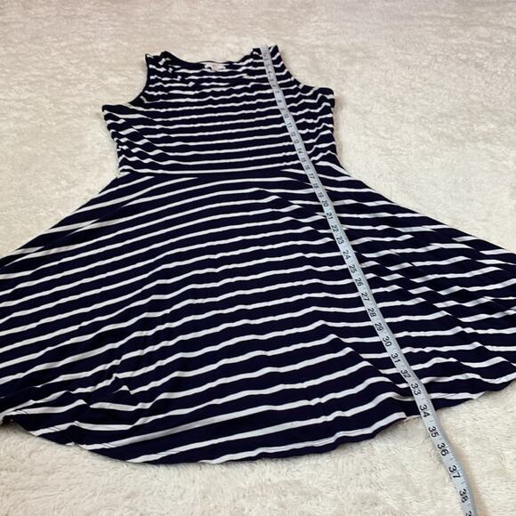 Charming Charlie navy and white striped sleeveless skater dress, size med - Picture 4 of 9